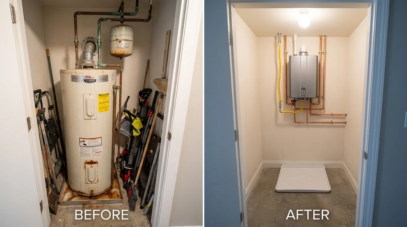 Tank water heater versus wall-mounted tankless unit comparison for Delta, UT homeowners