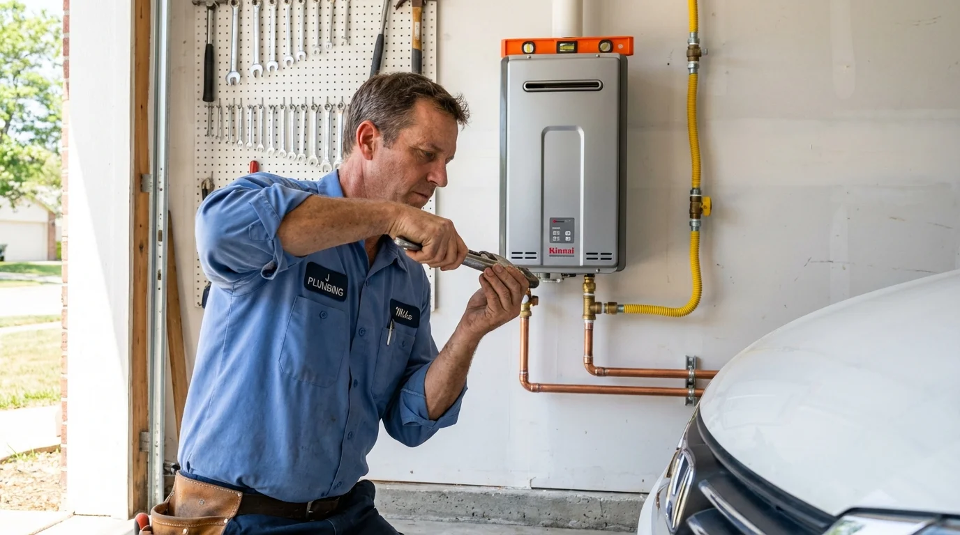 Tankless water heater installation by a Johns Plumbing LLC plumber in Delta